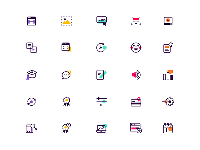 Icon Set b2b b2c brand brand identity branding icon icon set iconography icons illustration lineart modern product saas website