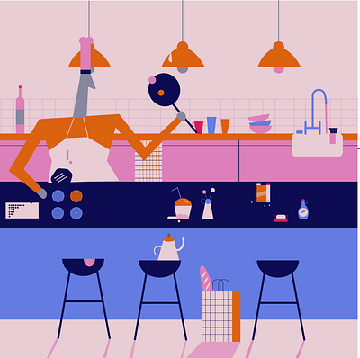 kitchen vibes design flat illustration vector web дизайн ілюстрація