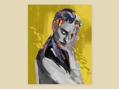 Sad man abstract adobe adobefresco balckandwihte collage collageart contemporaryart digitalart illustration illustration art man november portrait sad wednesday yellow