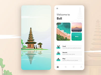 Bali app app design app illustration bali clean illustration ios minimal modern nature places tourism travel ui ui design vector