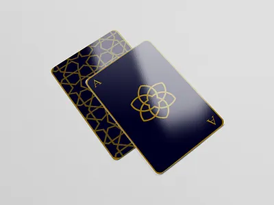 playing cards with Islamic geometric pattern - 2 blue design geometric islamic pattern playing cards vector