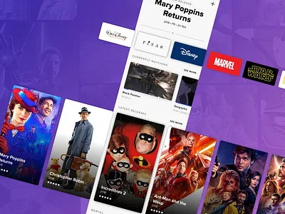 Disney+ design concept animation app design design disney principle product design prototype sketch streaming typography ui ui design