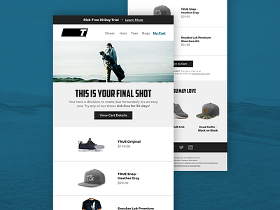 eCommerce Email Design adventure apparel branding ecommerce design email email design email designer email development golf golfing mailchimp online shop online shopping online store outdoor shoes shop ui user experience ux