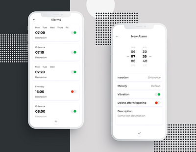 Minimalistic clock app design art design figma ui ux vector web