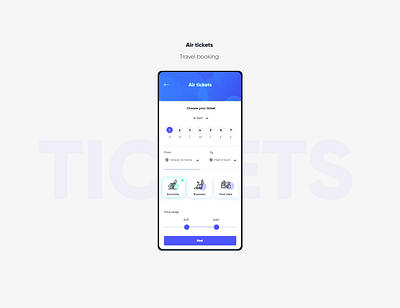 Air tickets app blue design drawing illustration isometric ui ux vector website