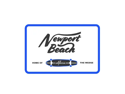Newport Beach blue branding branding design california illustrator newport beach retro skateboard vintage west coast