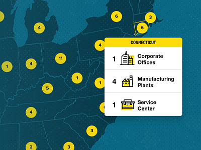 Stanley Black & Decker icons interactive map map search state story ui usa webdesign website website design