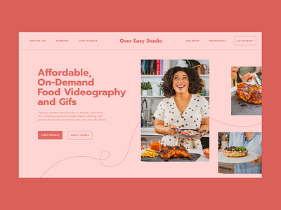 One page Website for Over Easy Studio landing landing page one page onepage onepager startup ux uxui website