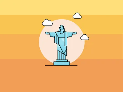 Christ The Redeemer @design adobe basic christ colors design design inspiration designer dribbble flat illustration illustrator minimal monument muzli pinterest ui vector