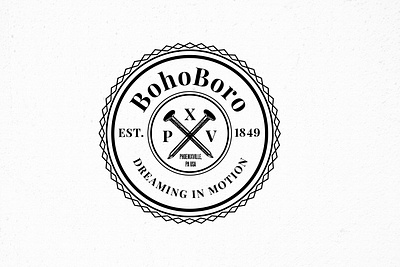 BohoBoro badge boho boro circle design hipster logo sarahgraphics vintage