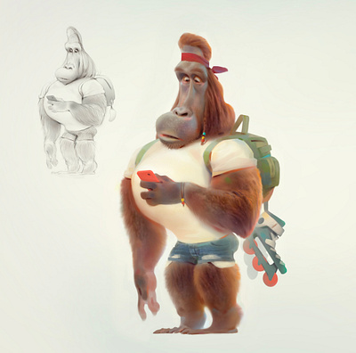 monkey advertising animals animation baydaku cartoon character design concept illustration