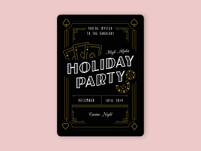 Casino Night Party Invite art deco casino gatsby holiday invite night poker poker cards