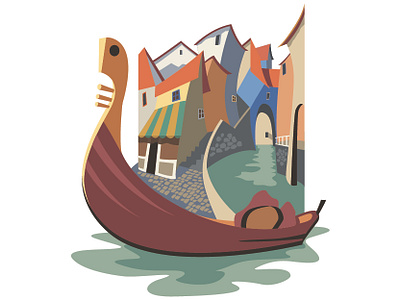 venice gondola illustration illustration art illustrator italy venice