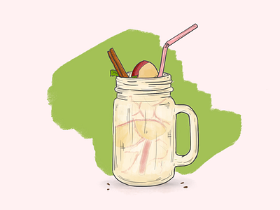 Apple Ice Tea - food apple design digital digital illustration digital painting digitalart flat food illustration painter painting paintings tea