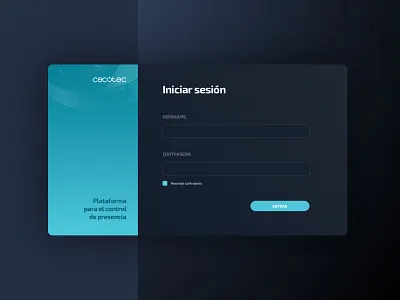 Time Work Recording - Login account card dark ui login login form login page modal sign up ui ux web website