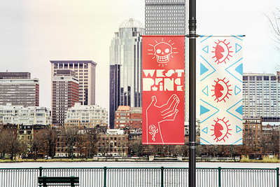 West Prince Banners branding design illustration mockup