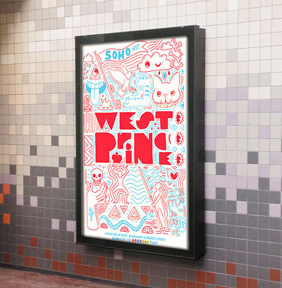 West Prince Subway Poster branding design illustration logo