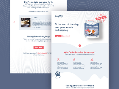 Easyboy Microsite Landing Page brand identity iconography landing page microsite package design pet brand pets product landing page uxdesign web design webflow