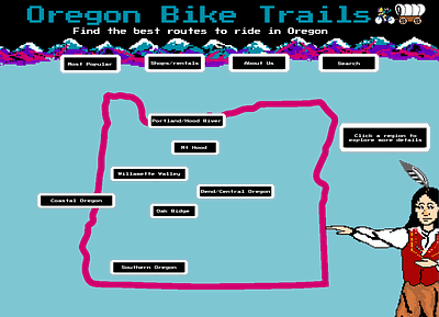 Oregon Bike Trails cycling landing page design landingpage mountain bike oregon