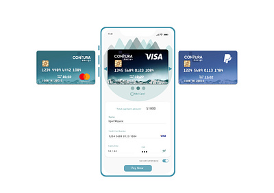 Credit Card Checkout■ app contura credit card checkout dailyui dailyui 002 design mobile ui simple uiux design
