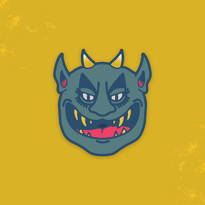 I bite badge character demon design graphic graphic design illustration illustrator mask sticker vancouver