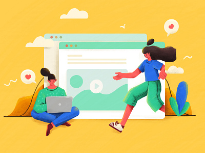 social platform character design design flat graphicdesign illustration illustrator ui ux web website