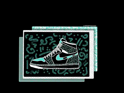 Nikes on my feet 👟👟 with a touch of Keith Haring ✨ clairssmithdesigns collage graphic design hand drawn illustration illustration keith haring inspiration nike patterns texture play true grit texture supply