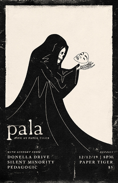 Pala | Gig Poster | View Full Size band poster gig poster illustration metal pala paper tiger poster poster design san antonio