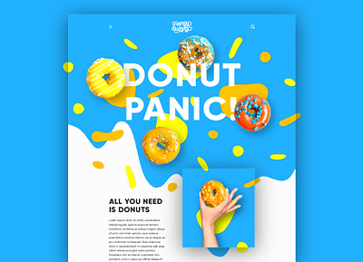 HONEY, Donut Bakery Shop bakery blue color design donut frosting graphic design landing page minimalist orange sprinkles ui user experience user interface ux vibrant web web design website yellow