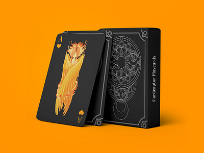 Cardcaptor Sakura Playcards black cardcaptor cards design drawing dribbble firey graphic illustration illustrator orange playingcards procreate procreate art sakura vector warmup