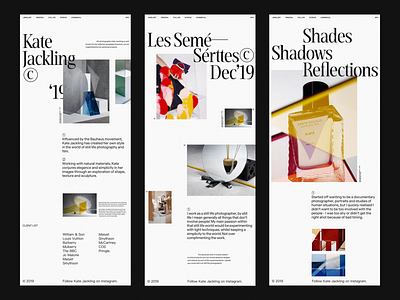 Kate Jackling Portfolio clean design grid header layout minimal typography web website whitespace