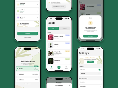 🌸 Care plant app care plant premium subscription ui ux