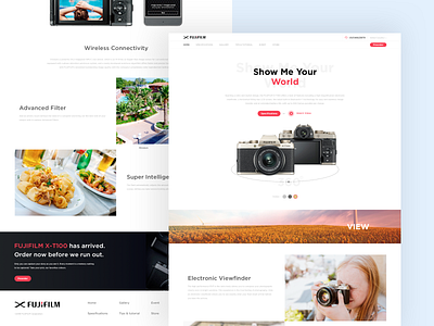 FUJIFILM X-T100 Revamp Concept camera clean app design landing page landing page design ui ux design uidesign uxdesign