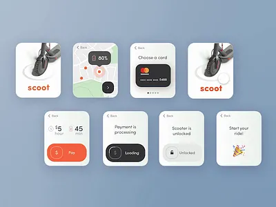 🛴Scooter Rental App adobe xd app apple watch behance daily dailycreativechallenge design freelance ios livestream mobile scooter scooter app scooter rental smartwatch transportation transportation app ui ui designer ux