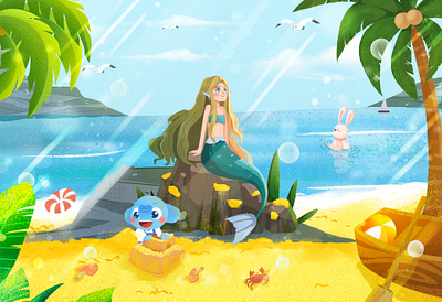 美人鱼 design illustration