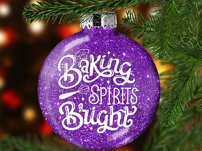 Christmas Glitter Ornament christmas christmas decor christmas decoration christmas gift custom custom ornament glitter ornament hand lettering hand lettering logo personalized personalized ornament