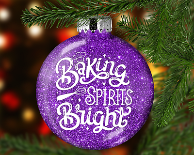 Christmas Glitter Ornament christmas christmas decor christmas decoration christmas gift custom custom ornament glitter ornament hand lettering hand lettering logo personalized personalized ornament