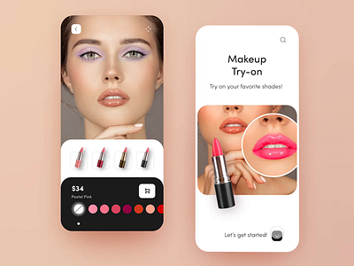 💄Augmented Reality Makeup Try-On App adobe adobexd animation app ar augmented reality daily dailychallenge fashion freelance glossier livestream makeup makeup app minimal mobile prototype saint louis sephora try on makeup