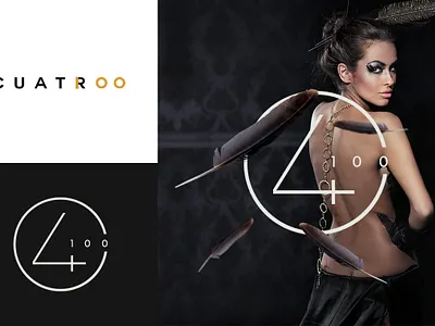 CUATRO 100 BRANDIN black branding branding agency brands design fashion fashion brand fashion design logo logotype minimalism monogram nightclub
