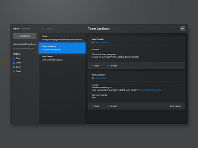 Email App Concept app blue concept design email email design flat design graphic design interface interface design minimal ui ux windows xbox