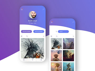 Photo design interface iphone profile ui ui ux