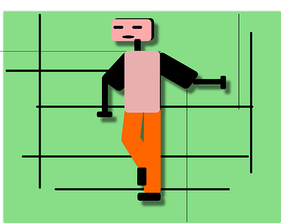 Dancing man character illustation inkscape vector