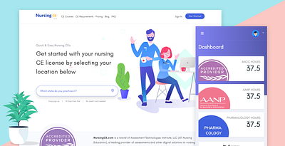 NursingCE courses education layout nursing website