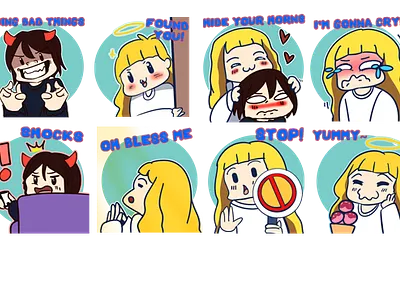 sample sticker pt.4 anime commision expressions icon illustration