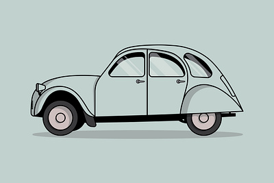 Retro Car adobe illustrator design digital flat design flat illustration illustartion illustartor illustration art minimalist minimalistic vector