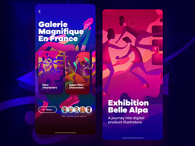 Galerie Magnifique En France - Illustration ad affinity app art character colors concept creative design graphic design graphics illustration illustrations purple sketch texture ui vector visual web