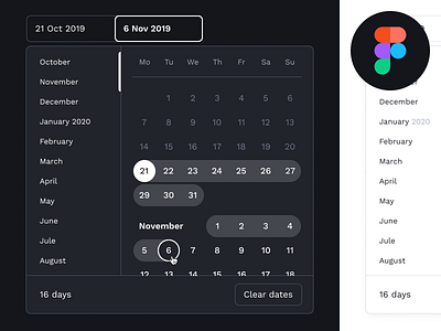 Calendar — Freebies (.fig) .fig booking calendar date picker datepicker dates events figma flight free freebie