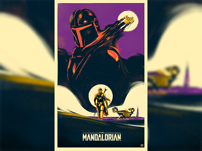 The Mandalorian Illustration affiche bobafett bountyhunter cover cover design digitalillustration digitalpaint disneyplus illustration mandalorian poster serietv space starwars starwarscelebration themandalorian