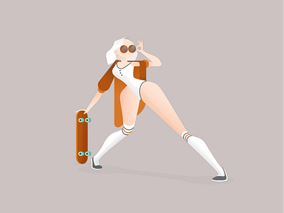 Skater girl girl skate skateboard skateboards skater socks sunglasses thought