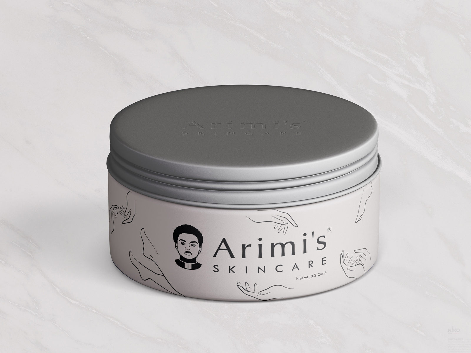 Example of Arimis Skincare Package Design